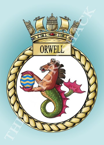 Hms orwell crest metal - hms, on