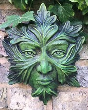 Branwen goddess green lady wall plaque STONE home/garden ornament 25cm/10" H ©
