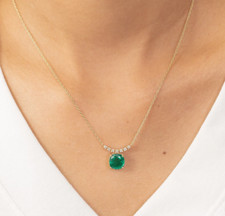 Emerald Solitaire Necklace 925
