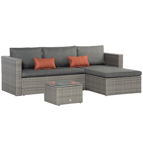 Piece rattan corner sofa - 3-piece, pe