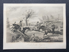 Antique 1845 print - -, hunting