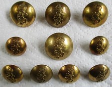10x British Army:"R.E.M.E. BRASS BUTTONS"(26mm-18mm, Kings Crown, 1947-52, REME)