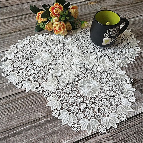 1pc round hollow lace doilies - hollow,