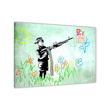Banksy Crayon Shooter Canvas