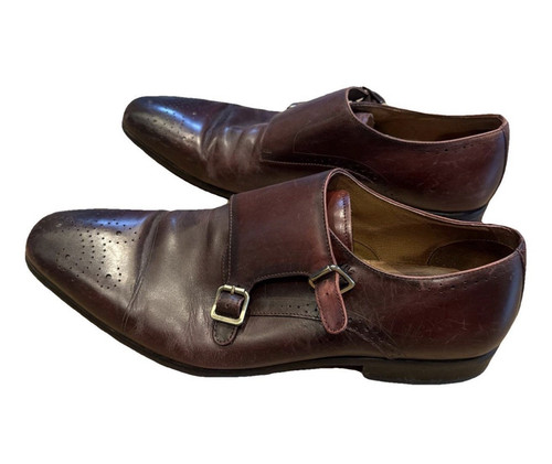 Men brown leather - leather, monk