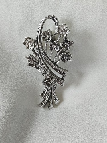 Vintage silver tone floral - vintage,