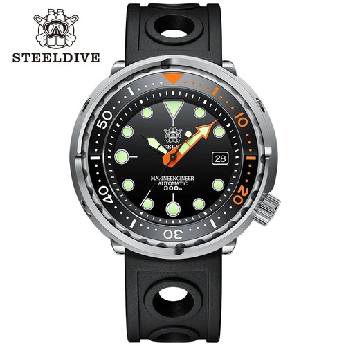 Steeldive sd1975 black - black, strap