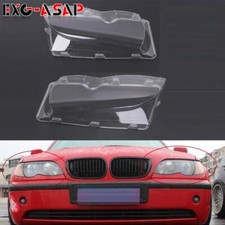 Pair Headlight Lense Clear Lens Cover Shell For BMW 3 Series 4-Door E46 2002-05