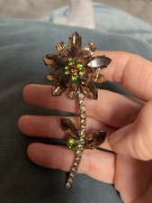 Vintage Marks Spencer Beautiful Flower Brooch Sparkly Large Statement Jewellery