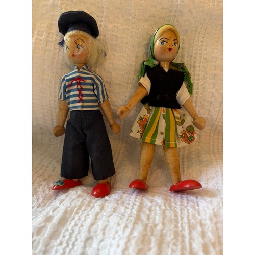 Vintage wooden dutch boy - boy, girl