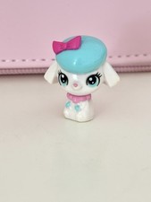 3075 tiny mini poodle lps with hat and pink bow authentic