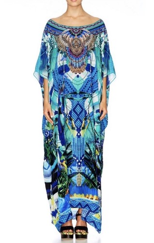 Camilla amazon azure 100 silk - azure, 100%