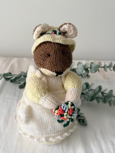 Hand knitted mouse doll - knitted,