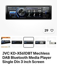 JVC 3" Mechless Mp3 Car Radio