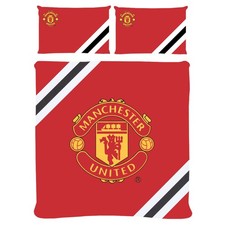 Manchester United FC Core Stripe Double Duvet Set (football club souvenirs memor