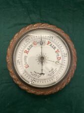 Quality Large Heavy Antique Carved Rope Edge Oak Ships Barometer China Dial