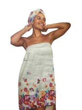 Avon Blurred Floral Towel Wrap
