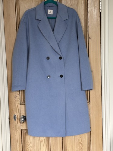Pale blue coat double breasted - coat,