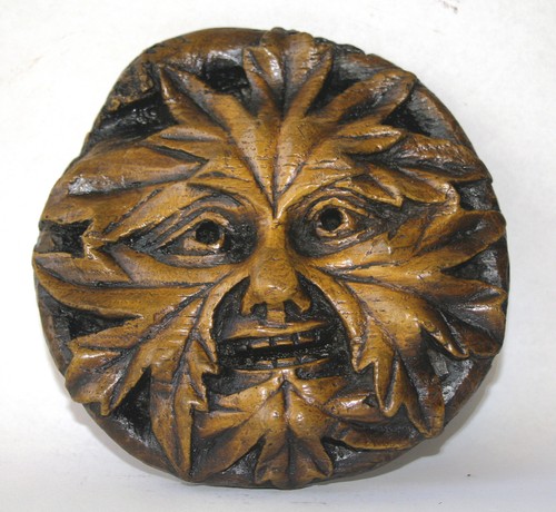Green man medieval carving - man,