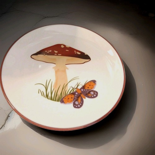 Ceramic mushroom plate 16cm - mushroom,
