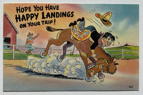 Happy landings cowboy bucking - landings,