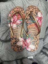 Havaianas Adult Unisex Flip Flops Floral Animal Sandals - New 41 - 42