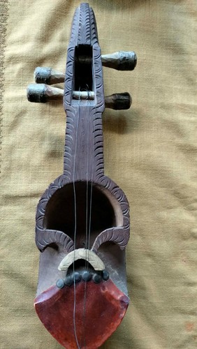 Hand carved nepali sarangi - a,