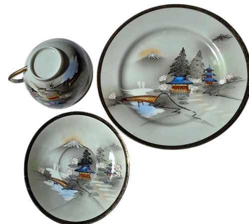 Vintage 1930 geisha tea trio - geisha,