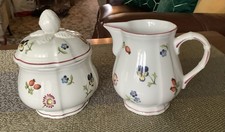 Villeroy Boch Petite Fleur Lidded Sugar Pot and Cream/Milk jug