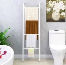 Towel Rail Freestanding, 4-Level  Holder Rack,Wall-Leaning Decorative Ladder B39