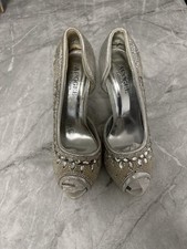 Women's Silver High Heel Pointed Toe Shoes Stilettos UK Size 5