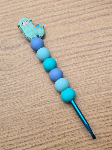 5mm beaded crochet hook llama - hook,