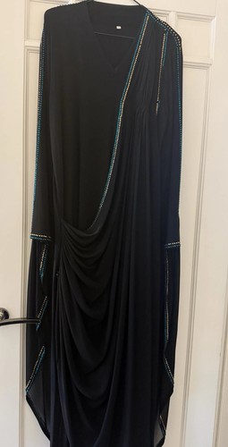 Saree style abaya black - saree,