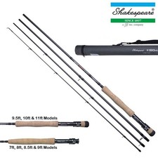 SHAKESPEARE NEW SIGMA SUPRA 4 PIECE FLY RODS 7 FT - 11 FT WITH HARD TRAVEL TUBE