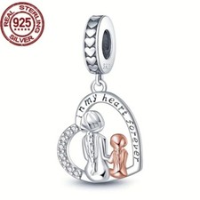Mother Daughter Pendant Charm S925 Sterling Silver Charm for Women