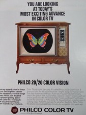 Philco Print Ad Original Rare Vtg 1960s TV Color Cabinet Cherry French 5434-CH 