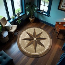 Compass Rug Nautical Maritime