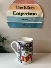 Fine Bone China Mug Cup Strawberry Flowers England Dandy Lines