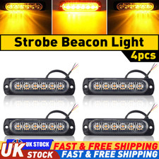 4Pcs 12V 24V LED Amber Warning