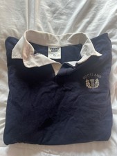 Vintage Scotland Rugby Vintage Men's Front Row Shirt Navy, Long Sleeve XL