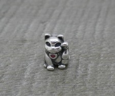 Genuine PANDORA Lucky Waving Cat Charm Silver ALE 925 - 790989EN05 BX11