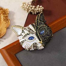 Vintage Women Cat Mask Enamel