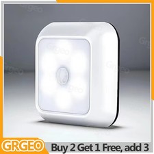 6 LED Motion Sensor Lights PIR Wireless Night Light Battery Cabinet Stair Lamp