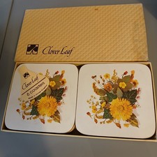 Cloverleaf Coasters x 6 Vintage Autumn Florals
