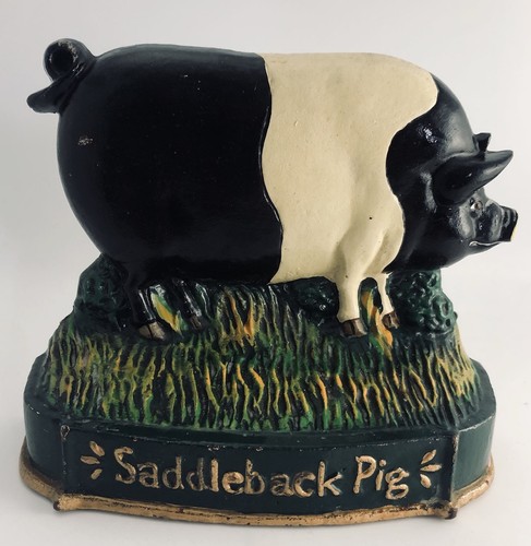 Vintage saddleback pig cast - vintage,