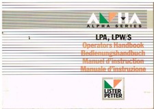 LISTER PETTER LPA LPW/S