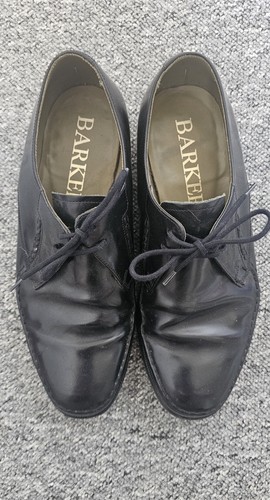 Barker black leather derby - black,
