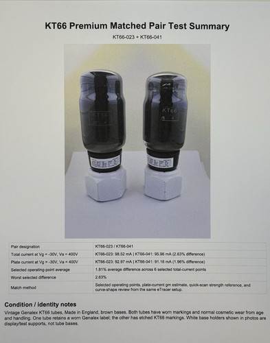Vintage genalex kt66 matched - genalex,