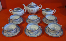 Chinese Jingdezhen  Rice Grain Tea Set Porcelain Vintage 15 pieces