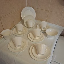 Shelley and Grosvenor ALL WHITE Bone China 20 piece teaset 